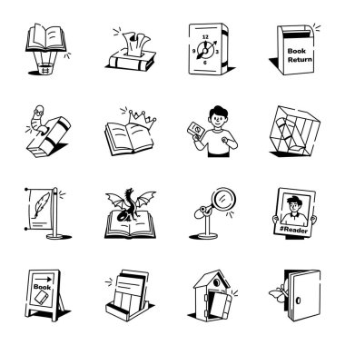 Çalışma Doodle Biçimi Simgeleri 