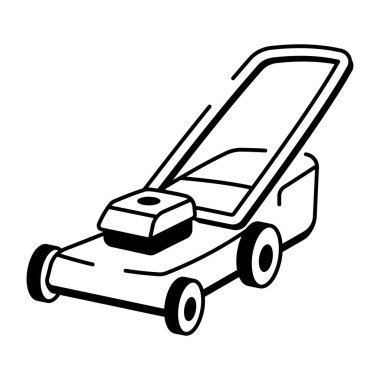 Çim biçme makinesini temsil eden yarım yamalak bir biçim simgesi