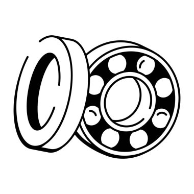 Bir el çizimi biçim simgesi paten bilyelerini betimliyor