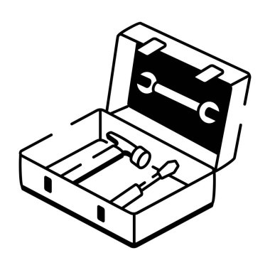 Araç kutusunu gösteren karalama biçimi simgesi