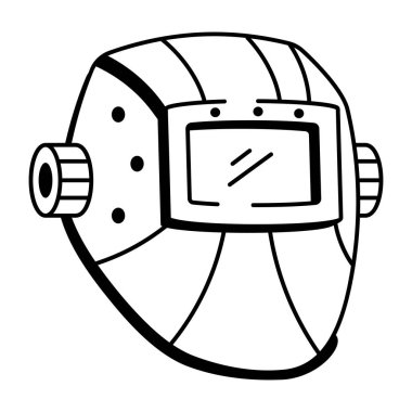 Kaynak kaskı tasvir eden el çizimi bir simge