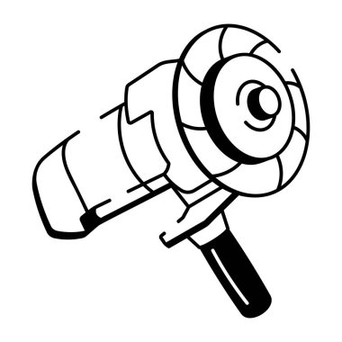 Açı öğütücüsünü temsil eden yarım yamalak bir biçim simgesi