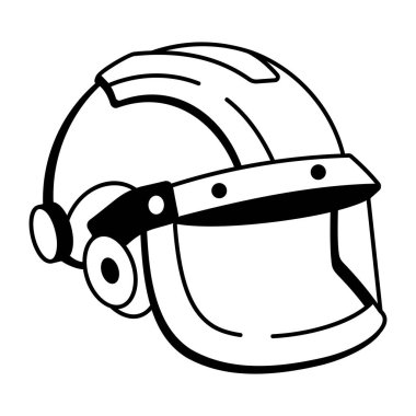  Güvenlik kaskı tasvir eden el çizimi bir simge