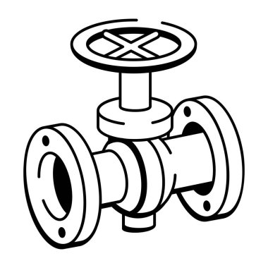 Endüstriyel kapakçığı gösteren karalama tarzı bir simge gösteriliyor