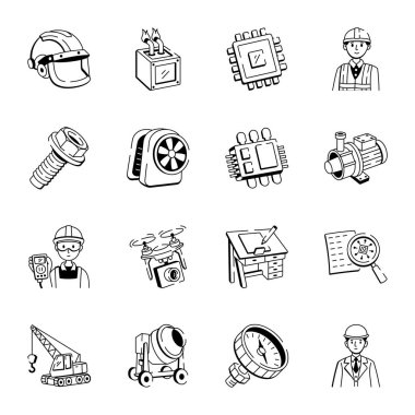 Endüstriyel Araçlar Paketi Resim Biçimi Simgeleri 