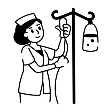 Tıbbi önlüğü gösteren bir çizim biçimi simgesi