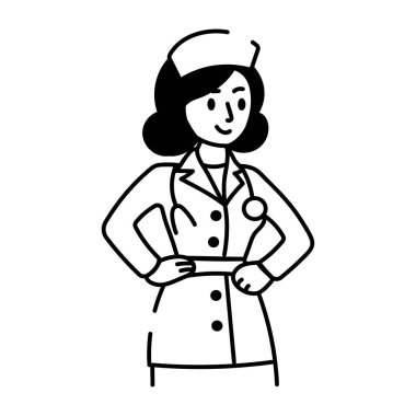 Tıbbi önlüğü gösteren bir çizim biçimi simgesi