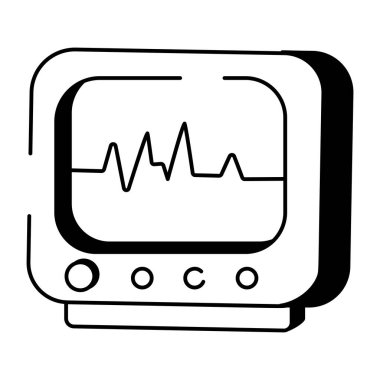 Kalp monitörünü gösteren bir el çizimi biçim simgesi