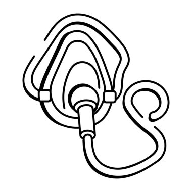 Oksijen maskesi gösteren karalama biçimi simgesi