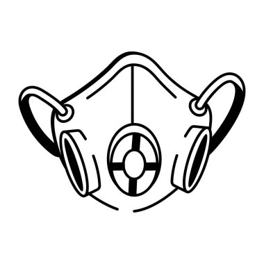 Koruyucu maskeyi tasvir eden karalama biçimi simgesi