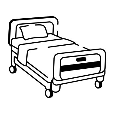 Hasta yatağını gösteren bir çizim biçimi simgesi
