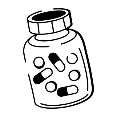 İlaç şişesini gösteren bir çizim biçimi simgesi