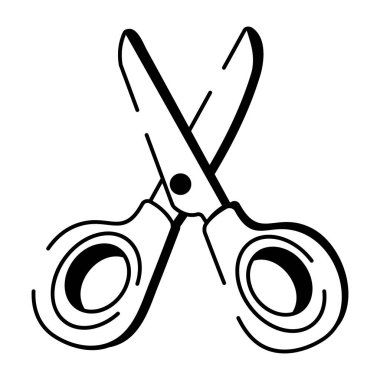 Makası temsil eden yarım yamalak bir biçim simgesi