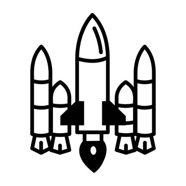 Bir uzay mekiğini tasvir eden yarım yamalak bir simge