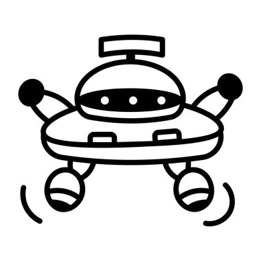 Uçan arabanın el çizimi bir simgesi