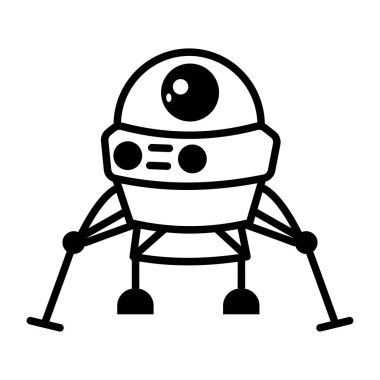 Yabancı bir uzay gemisini tasvir eden yarım yamalak bir simge