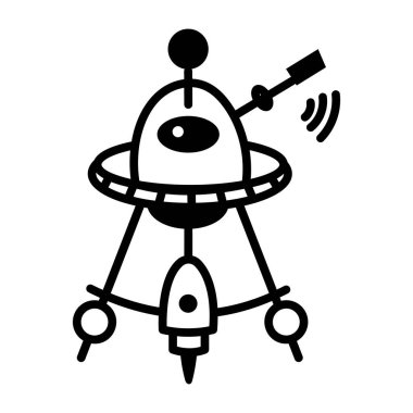 Uzaylı iletişimcisini gösteren yarım yamalak bir simge