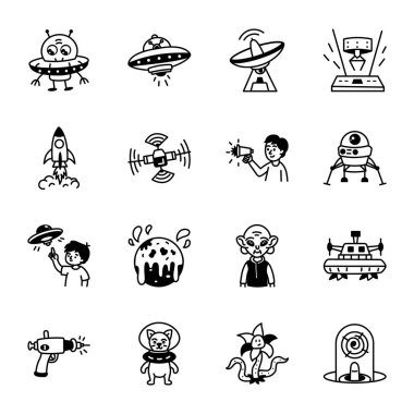 El Çekimi Dünya Dışı Simgeler Seti 