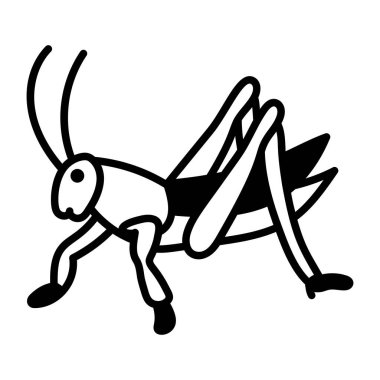 Çekirgeyi temsil eden yarım yamalak bir simge 