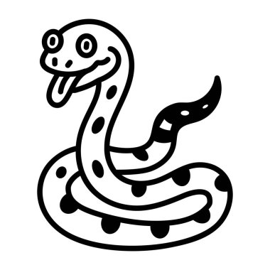 Bir çıngıraklı yılanı kıvrılmış gösteren çizim biçimi simgesi