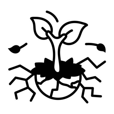   Filizlenen bir bitkiyi tasvir eden el çizimi bir simge