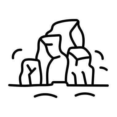 Kaya oluşumunu gösteren bir el çizimi simgesi