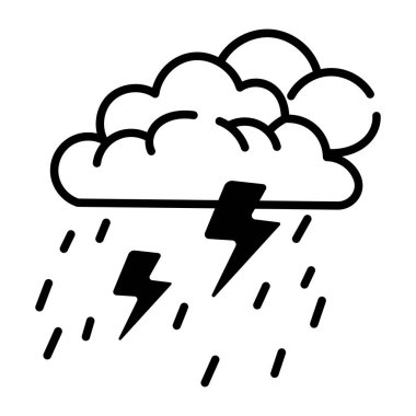 Fırtınayı gösteren bir el çizimi simgesi