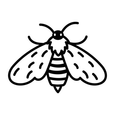 Kaplan güvesini tasvir eden bir çizim tarzı simgesi