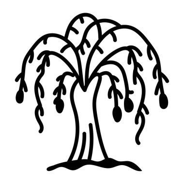 Tükürük ağacı tasvir eden bir çizim biçimi simgesi