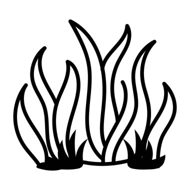 Seagrass gösteren bir el çizimi biçim simgesi