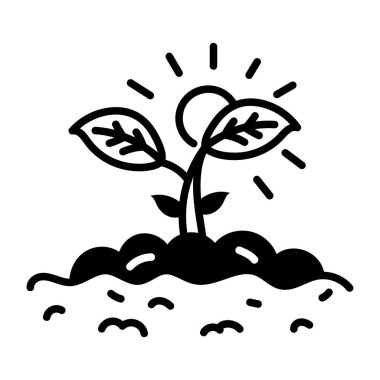 Tohumların filizlenmesini gösteren bir çizim biçimi simgesi