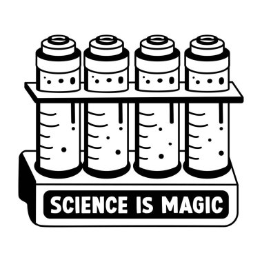 Test tüpleri bilimin yanında sihirli tipografi, kabartma çıkartması gibi kalır. 