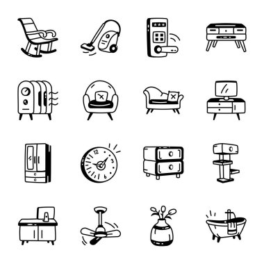 Ev İçi Çizim Biçimi Simgelerinin Kümesi 