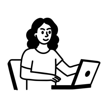 Ortam kişisini gösteren bir el çizimi biçim simgesi