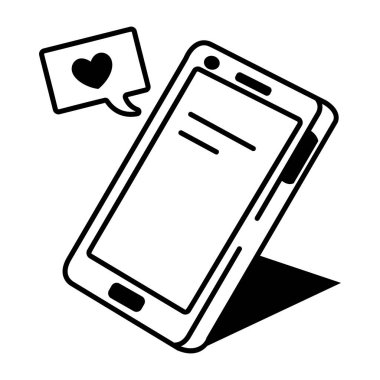 Kalp kilidini gösteren yarım yamalak bir biçim simgesi 