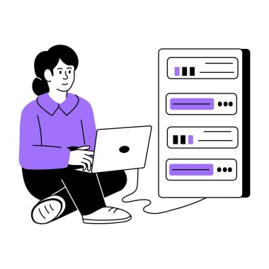 Sunucu testi yapan kişiyi gösteren bir el çizimi 