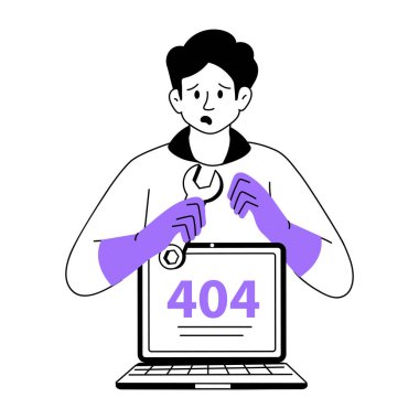 Bir kişinin hata düzeltme yaptığını gösteren el çizimi illüstrasyon 