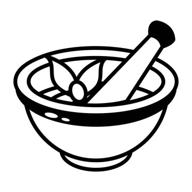 Havan topuzunu gösteren el çizimi bir simge