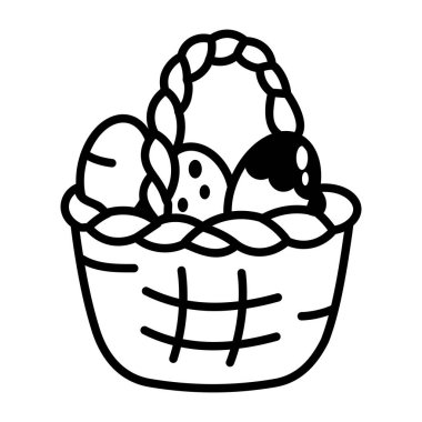 Yumurta sepetini temsil eden yarım yamalak bir simge.