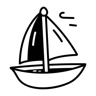 Yelkenliyi temsil eden yarım yamalak bir simge