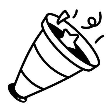 Konfeti bombası tasvir eden çizim tarzı bir simge