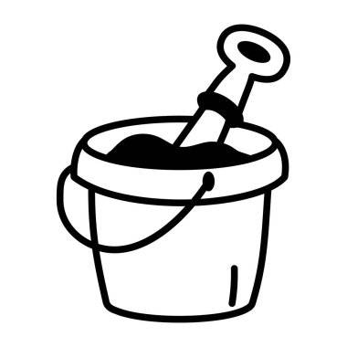 Kum kovasını temsil eden yarım yamalak bir simge