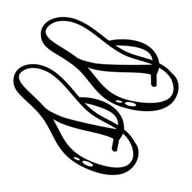   Plaj terliğini gösteren karalama tarzı bir simge