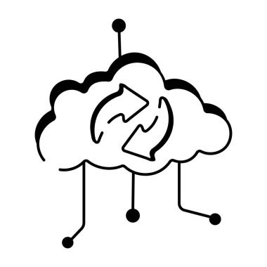 Bulut iletişimini tasvir eden bir çizim biçimi simgesi