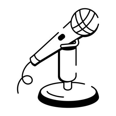 Mikrofon gösteren bir el çizimi simgesi