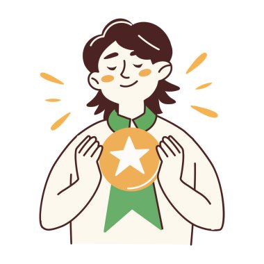 Parlak rozet tasvir eden yarım yamalak bir simge