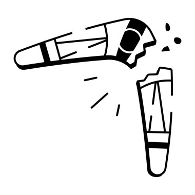 Kırık bir bumerangı tasvir eden bir el resmi 