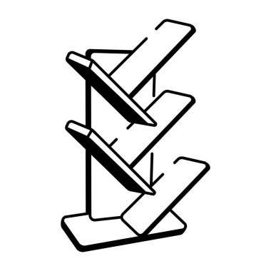 Kitaplık tasvir eden bir çizim biçimi simgesi