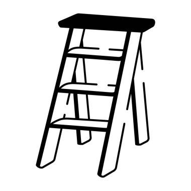 Merdiveni temsil eden yarım yamalak bir biçim simgesi