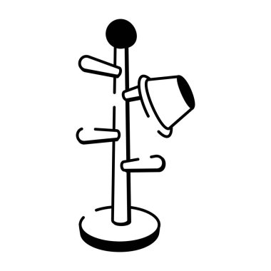 Döşeme askısını temsil eden yarım yamalak bir biçim simgesi